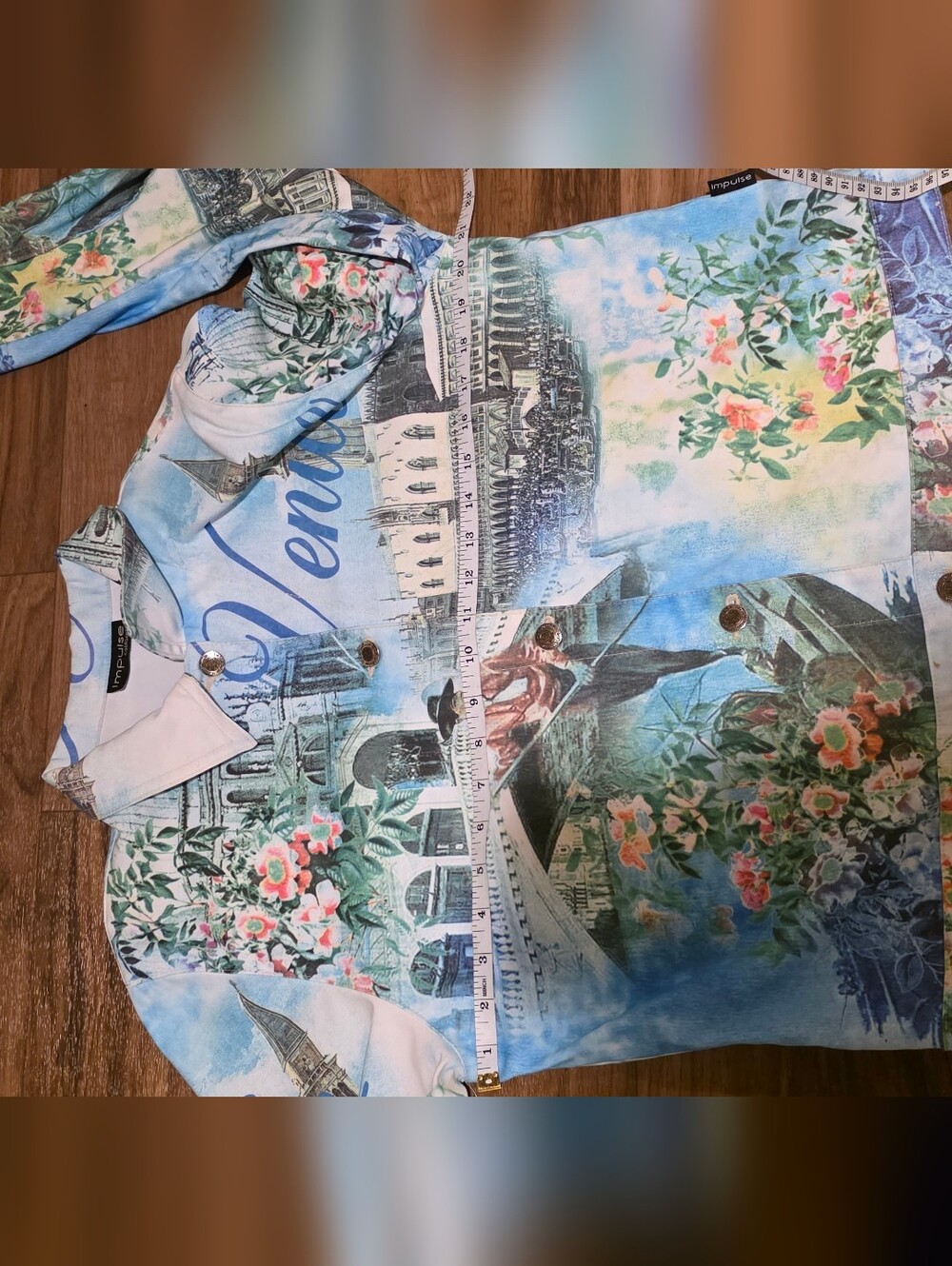 Venice Print Floral Denim Jacket - Blue - Picture 5 of 5